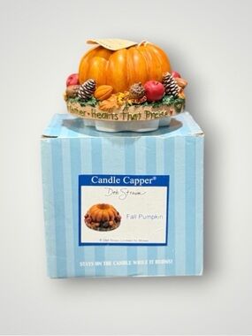 NIB Vintage Deb Strain Fall Pumpkin Candle Capper